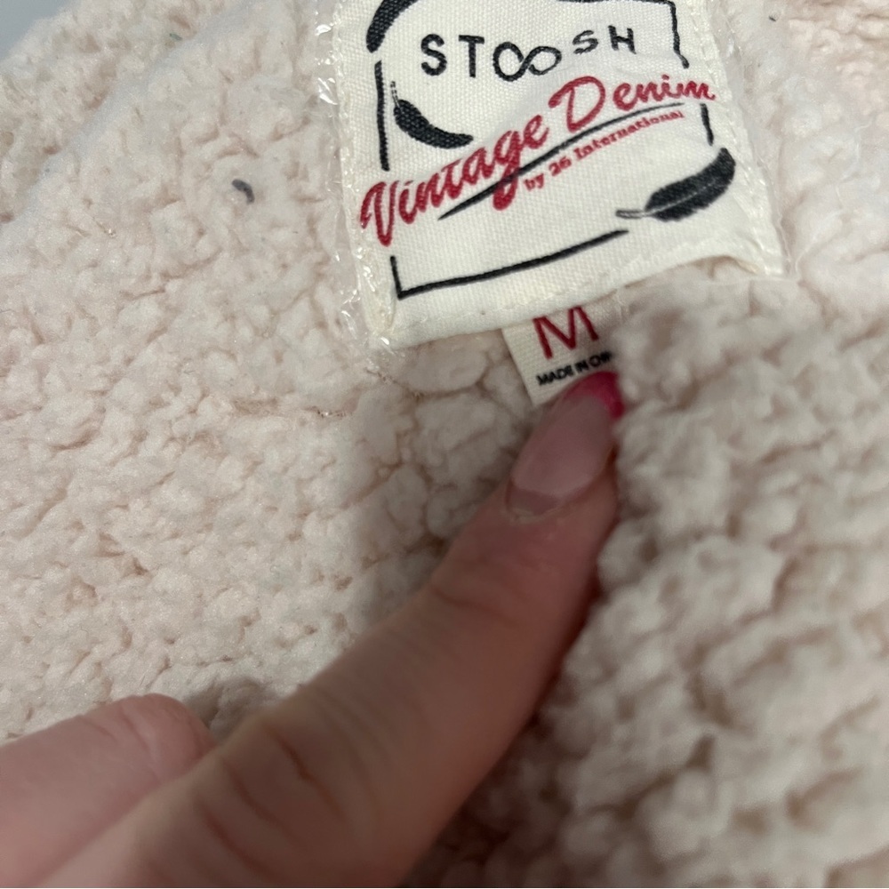 Stoosh Women's Corduroy Cream Jacket with Faux Shearling Collar Medium - Picture 3 of 5